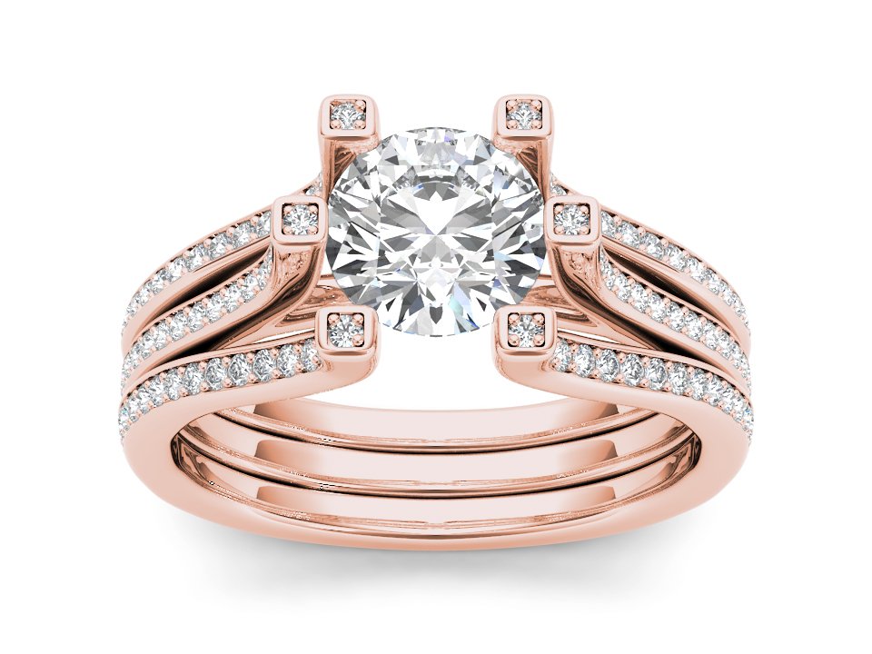Precious Double Radiance Halo Split Diamond Ring