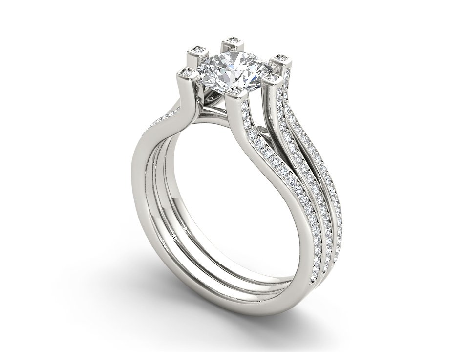 Precious Double Radiance Halo Split Diamond Ring